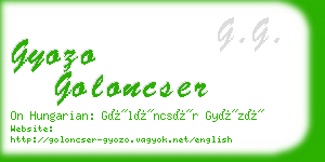 gyozo goloncser business card
